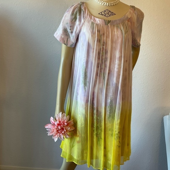 NWT Dipped Chroma HD in Paris Anthropologie Sz2(?) Layered Swing Dress. - Picture 1 of 10